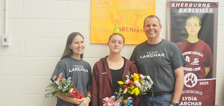 S-E Swim Honors Senior Lydia Larchar Against Cooperstown